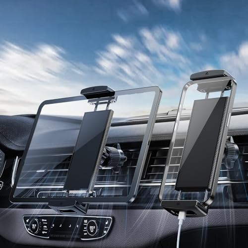 Universal 360-Degree Rotatable Car Phone Holder – Air Vent Mount for i Phone, Android & Tablets (4.7-12.9”) – Enhanced Stability & Hands-Free Convenience for Safe Driving & Navigation – Sleek Design for Optimal Compatibility