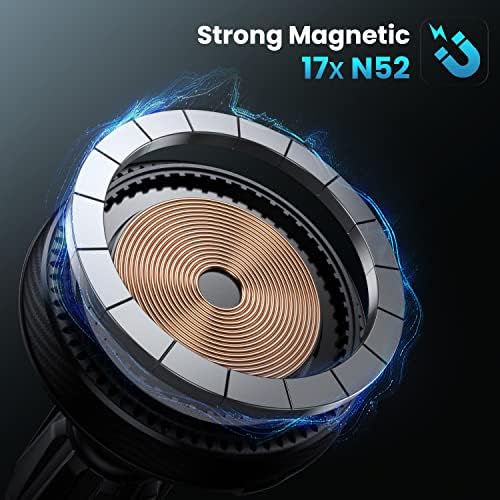 APPS2 Mag Safe-Compatible Wireless Car Charger with 15 W Fast Charging – Advanced Car Vent Mount for i Phone 16/15/14 Series with 3200 RPM Cooling Fan System for Optimal Performance and Safety
