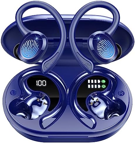 Premium Bluetooth 5.3 Wireless Earbuds – IP7 Waterproof Sport Headphones with 48-Hour Battery Life, Noise-Cancelling Mic, and 3 D Hi-Fi Stereo for Ultimate Workout Performance – Perfect for Running and Gym Enthusiasts