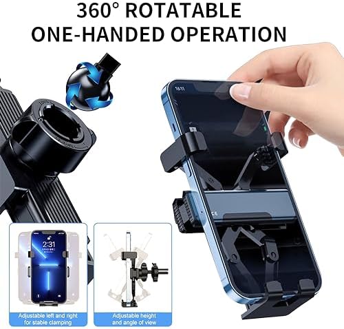 Kyostar Custom Car Phone Holder for 2023-2025 Honda Accord 11 th Gen – Precision 12.3-Inch Touchscreen Mount for Enhanced Hands-Free Navigation and Communication – Simple Tool-Free Installation, Full 360-Degree Rotation, Modern Design for Maximum Safety and Convenience
