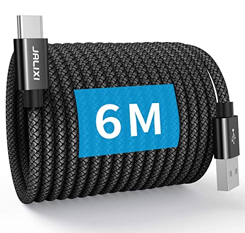 JALIXI 20 ft USB C Cable for Fast Charging – Ultra-Durable Type C Charger Cord Compatible with i Phone 15/16, Galaxy, PS5, Xbox Series X/S, Nintendo Switch & More – Unmatched Length & Enhanced Speed for Gaming and Streaming Power