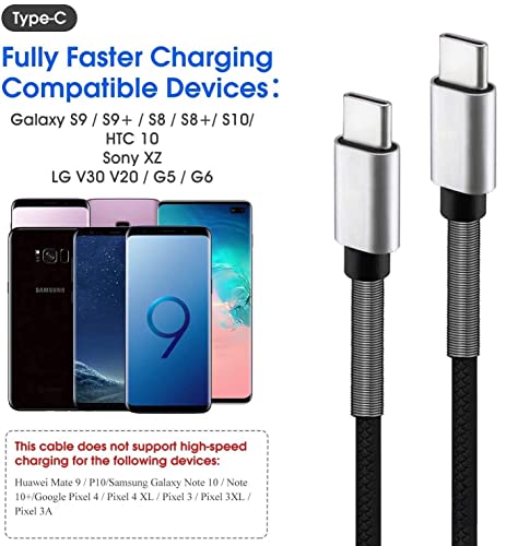 Cyven Premium 10 ft USB C Fast Charging Cable – 3-Pack High-Speed Type C Charger for Android Devices, Compatible with Samsung Galaxy S10, S9, S8 Plus – Enhanced Durability and Flexibility for Everyday Use