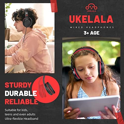 U2 Kids’ Lightweight Wired Headphones in Stylish Pink – Comfortable On-Ear Design Perfect for School, Travel, and Home | Durable, Easy-to-Use Headphones Compatible with i Pads, Tablets, and Laptops | Ideal for Young Girls and Students Seeking Engaging Audio Experience