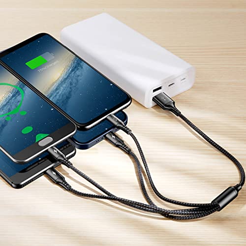 Universal 4-in-1 Fast Charging USB Cable Bundle – 10 ft Multi USB Charger for i Phone, Android, and Tablets – High-Speed 4 A Charging with IP, Type C, and Micro USB Connectors – Durable and Versatile Power Solution for Home, Office, and Travel