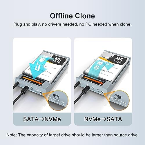 MAIWO 24 TB External Hard Drive Enclosure for 2.5″ & 3.5″ SATA HDD/SSD – High-Speed USB 3.0 Adapter with UASP Technology, Durable Aluminum Alloy Case for Optimal Heat Dissipation and Enhanced Data Transfer Performance