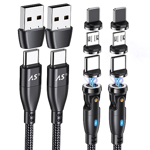 Revolutionary 100 W Magnetic USB C Charging Cable with 540-Degree Rotation – Dual-Pack of 3.3 FT & 6 FT Lengths for Fast Charging and Data Transfer – Universal Compatibility for All Devices – Durable Design for Hassle-Free Connectivity and Enhanced Efficiency
