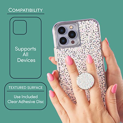 Case-Mate Minis – Cell Phone Stand/Grip – Suction Cup Cell Phone Holder [Removable for Wireless Charging] for iPhones, Android Smartphones, Kindles & More – Champagne Crystal – Enhanced Compatibility and Speed