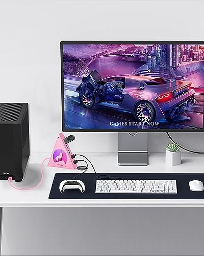 Elevate Your Connectivity Game with the Joy Reken 7-Port USB 3.0 Hub – High-Speed Data Transfer, Vertical Design with RGB Lighting, Ideal for PC, Mac, Laptop, PS5, Xbox, and More – 5 Gbps Performance with 2 FT Extension Cable for Optimal Placement and Style