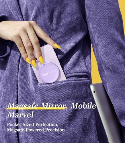 Cell Phone Stand Compatible with Magsafe Mirror Mount [Anti-Scratch & Portable] Girls Women Magnetic Travel Makeup Mirror Desk Fits for iPhone 16/15/14/13/12 Plus Pro Max (Pink) – Enhanced Compatibility and Speed