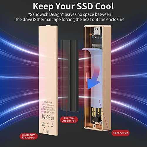 Transform Your Storage with the SAN ZANG MASTER M.2 SATA SSD Enclosure – High-Speed USB C 3.1 Gen2 to SATA 3.0 (6 Gbps) for 2230/2242/2260/2280 SSDs, Enhanced Data Transfer & UASP Trim Support, Sleek Aluminum Design for Portability and Durability