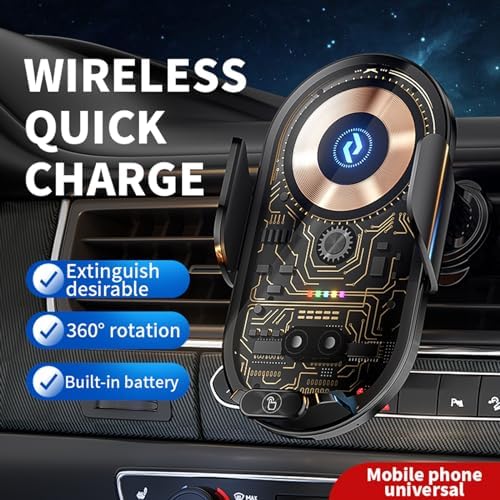 Revolutionary Wireless Car Charger & Transparent Phone Holder for Android – Fast Automatic Sensing Mount for Effortless Air Vent Installation – Stay Connected & Hands-Free While Driving