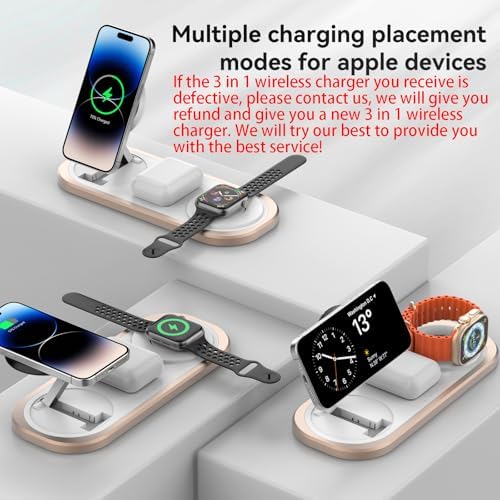 Ultimate 3-in-1 Wireless Charging Station for Apple Devices – Foldable & Portable Charger for i Phone 16/15/14/13/12 Series, Apple Watch Ultra/SE/6/5/4/3/2/1, and Air Pods Pro/2/3/4 – Fast, Efficient, and Travel-Friendly Design for Seamless Power Solutions