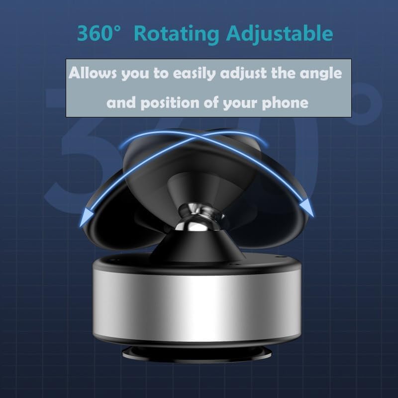 Revolutionary Electric Vacuum Suction Cup Phone Mount – 360° Adjustable Magnetic Holder for Cars, Gym, and More – Universal Compatibility for All Smartphones – Sleek Silver Design for Smooth Surfaces – Hands-Free Convenience and Enhanced Stability