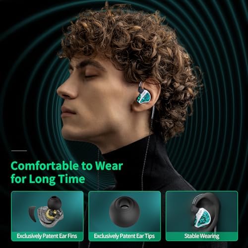CCZ BC01 Pro Hybrid In-Ear Monitors – Premium Dual-Driver Audio for Gamers and Musicians – Noise-Canceling Earbuds with Ergonomic Eartips & Detachable Cable – Sleek Black Design for Crystal Clear Sound and Extended Comfort – Ideal for Studio Sessions and Gaming Marathons