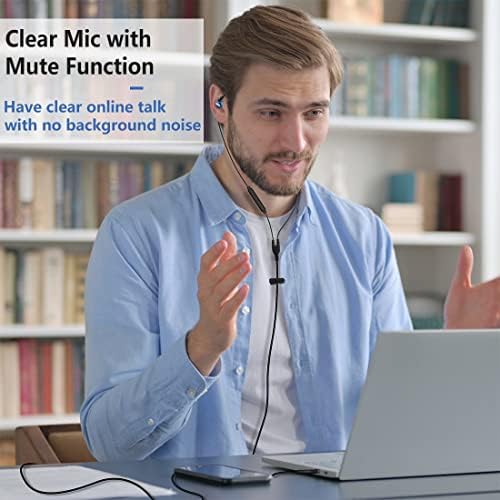 Premium USB Earbuds with Microphone – Versatile Wired Headset for Gaming, Work, and Music | 6.5 Ft Flexible Cord for Unrestricted Movement | Superior Comfort with Over-Ear & In-Ear Design | Integrated Mute Control for Seamless Communication | Includes Protective Case for Travel | Exceptional Audio Clarity for PC, Mac, PS4 & PS5