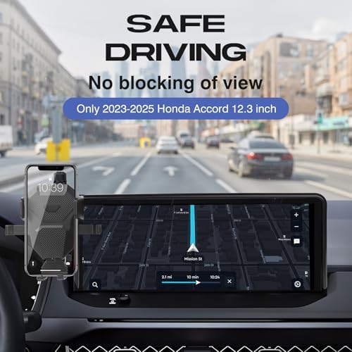 Premium Adjustable Car Phone Holder for Honda Accord 2023-2025 – Hands-Free GPS Mount for 12.3-Inch Screens – Ultra-Stable Universal Smartphone Stand for Seamless Navigation and Communication – Effortless Installation and Enhanced Compatibility