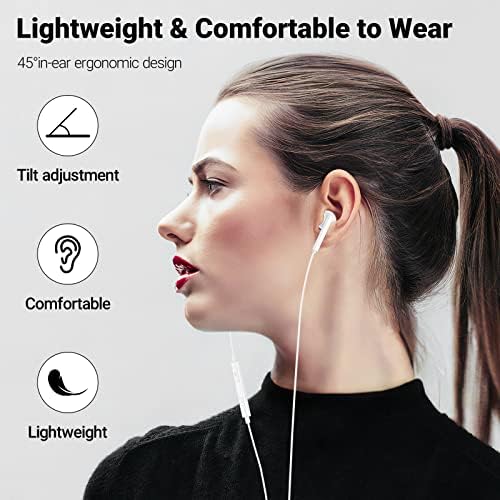 USB C Hi-Fi DAC Earbuds – Wired Headphones for i Phone 16 Plus, Samsung Galaxy S24, Pixel 8 & More – Lightweight Design with Microphone & Volume Control – Enhanced Audio Quality & Versatile Compatibility for Music Lovers & Professionals