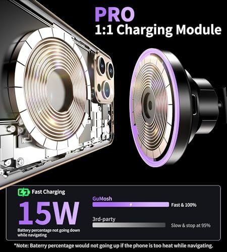 Mag Safe Wireless Car Charger Mount – Ultimate Magnetic Phone Holder for i Phone 12-16 Series, Dash/Windshield/Vent Compatibility, Enhanced Quick Charge with LED Light for Safe Navigation and Seamless Connectivity