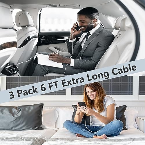 Enhanced Charging Trio: MFi Certified Fast Charger Pack for i Phone – 3 Quick Charging Blocks & 10 ft USB-C to Lightning Cable for Models 14, 13, 12, 11, X – Unmatched Speed and Versatility for Seamless Power Solutions