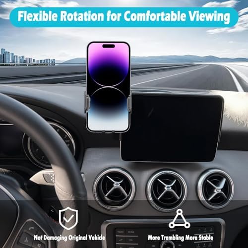 Mercedes Benz Car Phone Holder for CLA (2015-2019) & GLA (2016-2020) – 360-Degree Rotating Mount for 4-7 Inch Devices – Thick Case Compatible, Ultimate Safety & Convenience for On-the-Go Navigation