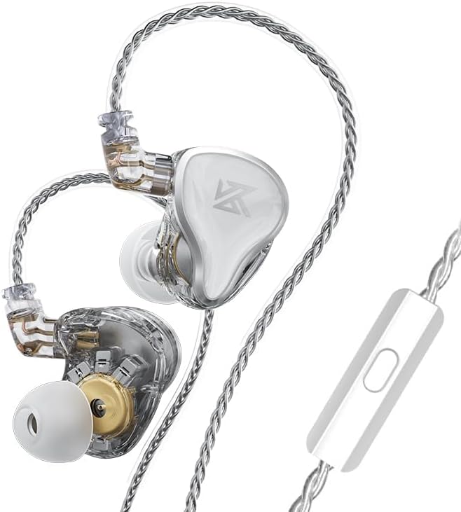Linsoul KZ ZAS Premium Hybrid IEM Earbuds – Exceptional 7 BA + 1 DD Hi-Fi Bass Headphones for Audiophiles and Gamers – Ergonomic Design, Robust 2-Pin Cable, and Integrated Microphone for Enhanced Communication and Immersive Sound Experience