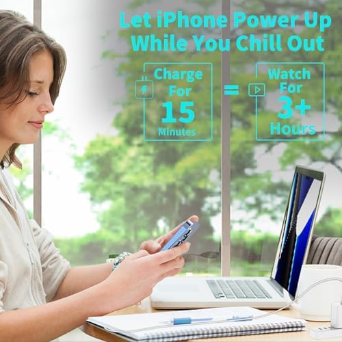 Rapid 20 W USB-C Wall Charger Duo for i Phone 14 & More – Stuffcool MFi Certified 6 FT Type C to Lightning Cable Included – Compact Fast Charging Power Adapter for Swift Device Recharging & Ultimate Safety Features