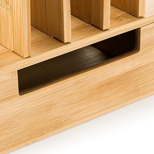 Sustainable Bamboo Multi-Device Charging Hub – Elegant Organizer for Smartphones, Tablets, Laptops & Smartwatches – Rapid Charging Solution for a Neat Workspace with Superior Compatibility and Contemporary Design