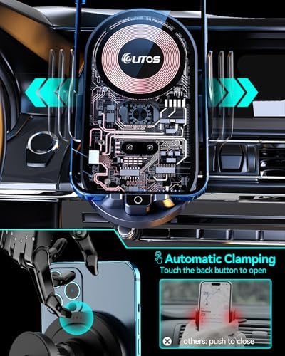 Innovative Qi Wireless Car Charger Mount with Auto Clamping – Effortless One-Hand Operation and 360° Rotation for Optimal Viewing – Essential Air Vent Holder for All Smartphones – Enhance Your Driving Safety and Convenience with Advanced Charging Features