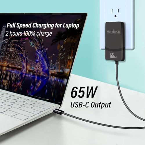 Ultra-Compact 65 W Dual-Port USB-C Fast Charging Wall Adapter – Ga N Technology for Optimal PD3.0 & PPS Performance – Ideal Travel Charger for Mac Book, i Phone 16/15/Pro, Galaxy S24/S23/Note 20, and Pixel Devices – Lightweight, Efficient, and Simultaneous Multi-Device Power Solution