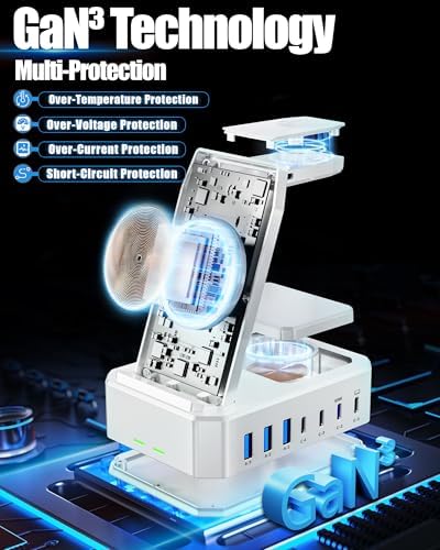 Ultimate 10-in-1 Wireless Charging Station for Samsung Devices – 300 W Power Hub with 65 W USB C Fast Charging for S25 Ultra/S24/S23/S22/Note 20, Galaxy Watch Ultra 7/6/5 & Galaxy Buds – Multi-Device Convenience and Rapid Power Delivery, Ideal for Home & Office Use