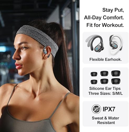 Transform Your Workout Routine with HEING Waterproof Bluetooth Earbuds – Advanced 5.0 Connectivity, Long-Lasting Battery, Ergonomic Over-Ear Design, LED Charge Indicator, and Integrated Microphones for Seamless Hands-Free Calls – Perfect for Fitness Enthusiasts, Runners, and Outdoor Adventurers