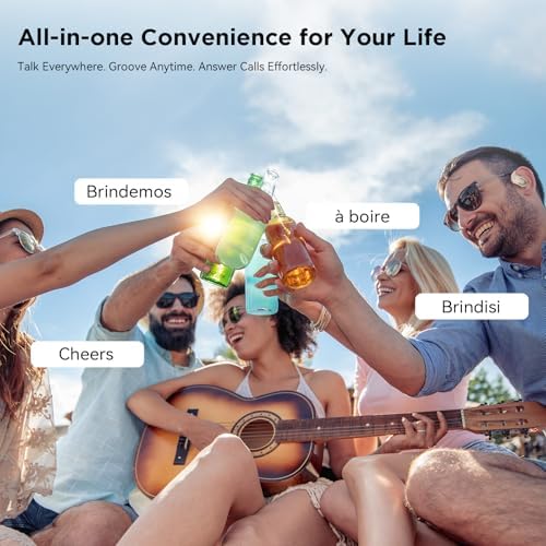 BUGANI 5.4 Open Ear Bluetooth Earbuds: Experience Superior Sound Quality with Dual-Mic ENC for Crystal-Clear Calls, Immersive 360° Audio, and Unmatched Comfort – Ideal for Active Lifestyles with Extended Battery Life for Outdoor Adventures and Daily Use