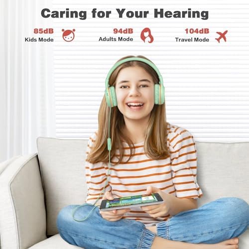 SIMOLIO 2-Pack Foldable Wired Headphones with Volume Limiter – Lightweight & Comfortable 3.5 mm Audio Solution for Kids and Adults – Perfect for Travel, Home, Office, Music, Gaming, and Calls – Exceptional Sound Quality and Durability