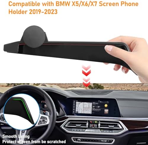 Magnetic Phone Holder Mount for Mazda CX5 (2021-2024) – 360° Rotating Anti-Shake Cradle with Built-in Organizer for 10.25″ Touchscreen – Sleek Black Design for Optimal Accessibility and Safety