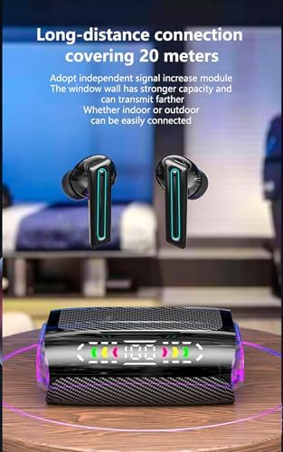 Ultimate True Wireless Earbuds with Bluetooth 5.3 | IP7 Waterproof Sports Headphones with Touch Control | Ergonomic In-Ear Design Featuring Built-in Mic & LED Battery Indicator for Superior Sound Quality and Seamless Connectivity