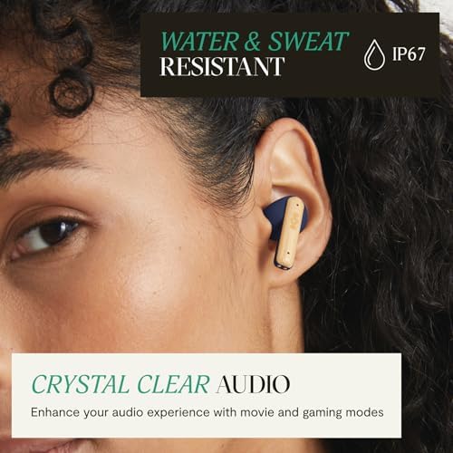 House of Marley Little Bird Eco-Conscious True Wireless Earbuds – Exceptional Audio Quality with Touch Controls, Integrated Mic, 24-Hour Battery Life, and USB-C Fast Charging – Ideal for Gamers and Music Enthusiasts (Red) – Experience Sustainable Sound Innovation for Everyday Use