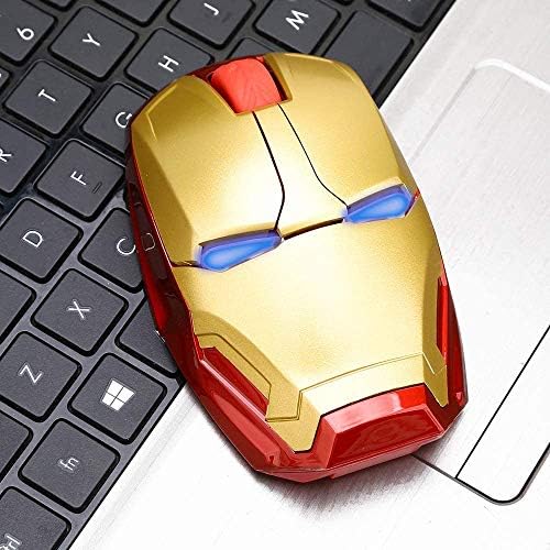 Transform Your Workspace with the Mikayoo Ergonomic Wireless Mouse – Stylish Iron Man Design for Ultimate Comfort and Performance, 2.4 GHz Connectivity with USB Nano Receiver, 50 ft Wireless Range for Laptops, PCs, and Mac Books – Perfect for Gaming and Productivity