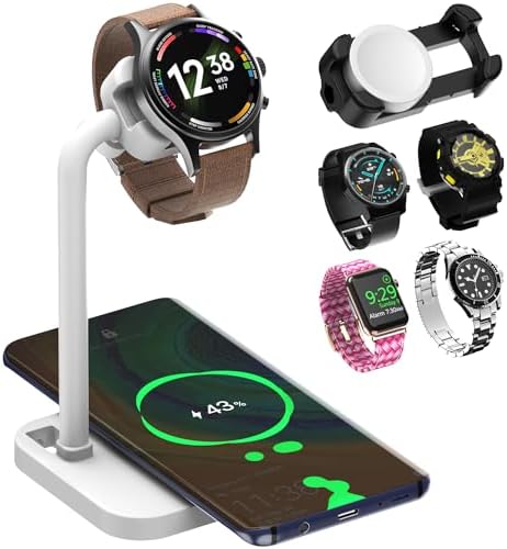 Advanced 2-in-1 Charging Station for i Watch & i Phone – Fast Charging Dock for i Phone 16/15/14/13/12/11/X/8, i Watch Series Ultra/10/9/8/7/6/SE/5/4/3/2/1, and Air Pods 2/3/4 – Elegant White Design for Optimal Device Organization and Speed Boost