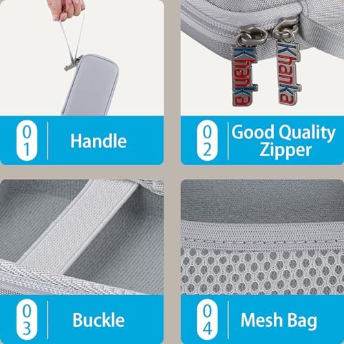 Khanka Premium Hard Travel Case for Anker Mag Go 6.6 k/10 k Power Banks & USB-C Adapters – Ultimate Protection & Organization on the Go, Shockproof Design with Soft Lining for Scratch Prevention, Lightweight & Compact Travel Accessory, Secure Zipper Closure for Safe Storage