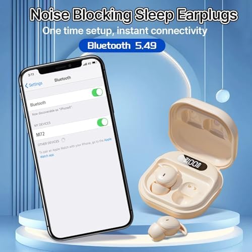 Revolutionary Sleep Earbuds for Side Sleepers – Bluetooth 5.49 Noise-Cancelling Wireless Headphones with IPX6 Waterproofing – Designed for Ultimate Comfort and Deep Restful Sleep Experience