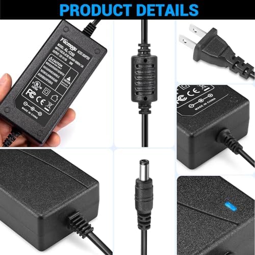 High-Efficiency 12 V 8 A AC to DC Power Adapter – 96 W Switching Supply for LED Strip Lights – 6.7 ft Power Cord – Universal Compatibility with 5.5 mm x 2.5 mm & 2.1 mm Connectors – Robust, Long-Lasting Power Solution for Home and Professional Use – Enhanced Performance & Economical Design