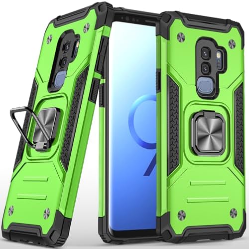 Rugged Military-Grade Shockproof Case for Samsung Galaxy S9 Plus – Red Armor with Built-in Kickstand and Magnetic Car Mount for Ultimate Protection and Style – Perfect for Active Lifestyles