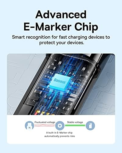 Baseus 240 W PD 5 A Fast Charging USB C Cable – 6.6 ft Nylon Braided Type C Charger for i Phone 16/15 Pro, Mac Book, i Pad Pro/Mini, Samsung Galaxy S23/S22+ – High-Speed Data Transfer & Universal Compatibility for Ultimate Convenience and Durability