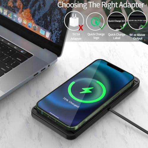 LOOSAU 15 W Fast Wireless Charging Pad for Cars – Non-Slip, High-Compatibility Charger for i Phone 15/14/13/12/11 Pro Max, Samsung Galaxy S23/S22/S21/S20/S10+/S9+/Note 9 – Smart Design for Seamless Power-Up on the Go