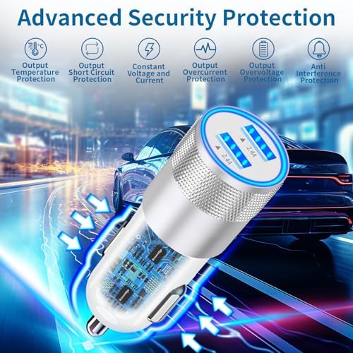 BARMASO 72 W Dual PD Power USB-C Car Charger 2-Pack – MFi Certified Fast Charging Solution for i Phone 16/16 Pro/16 Pro Max & Galaxy S24/S23 – Ultimate Compatibility & Safety Features for On-the-Go Power