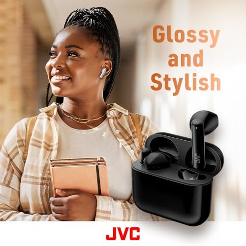 JVC HAA4 TB True Wireless Bluetooth 5.1 Earbuds – Lightweight Design with Enhanced 12 mm Audio Drivers for Superior Sound Quality, IPX4 Waterproof for Active Use, and Up to 30 Hours Playtime – Ideal for Music and Calls on the Go