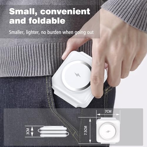 Ultimate 3-in-1 Foldable Magnetic Wireless Charging Station for Apple Devices – Travel-Friendly Dock for i Phone 16, 15, 14, 13, 12 Pro Max Plus, Apple Watch & Air Pods – Fast, Efficient, and Versatile Charging Solution