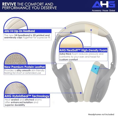 Ultimate Comfort Upgrade Kit: Premium Replacement Ear Pads & Headband Cushions for Bose Quiet Comfort 2023 Models (QC45, QCSE, QC35 II) – Easy DIY Installation in Elegant White Smoke for Superior Sound Quality and Long-lasting Durability