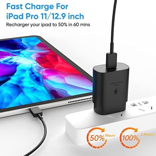 Rapid 25 W USB-C Wall Charger for Samsung Galaxy Devices – High-Speed Type-C Power Adapter with 6.6 ft Extended Charging Cable for Ultimate Flexibility and Device Compatibility – Ideal for S24 Series, S23 Ultra, S22, S21, S20, and Note Lineup