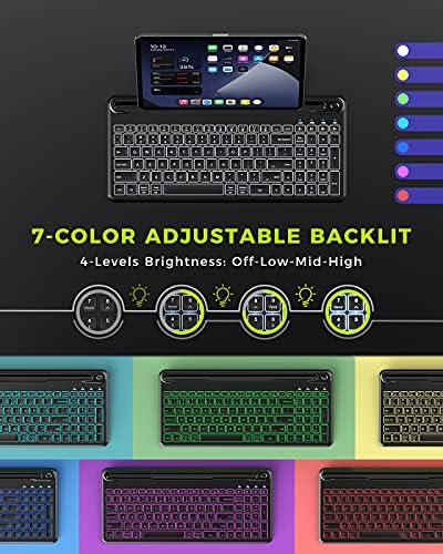 Revolutionize Your Typing with the seenda Backlit Multi-Device Bluetooth Keyboard – Wireless and Rechargeable with Ergonomic Design, Switch Seamlessly Between 4 Devices for Mac, Android, i OS & Windows – Perfect for Enhanced Productivity and Comfort!